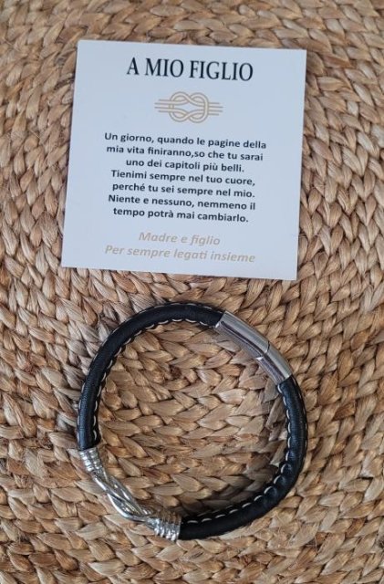 Braccialetto In Pelle Intrecciata Con Infinito E Scritta 'Love & Forever' – Regalo Per Fratello, Figlio, Marito