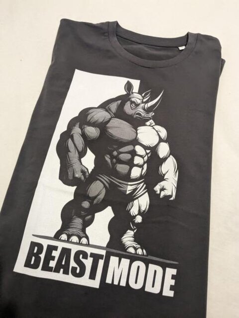 Camiseta orgánica rinoceronte Beast Mode