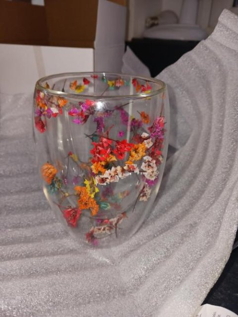 🌼Floral Fusion: Bicchieri Vetro Doppia Parete