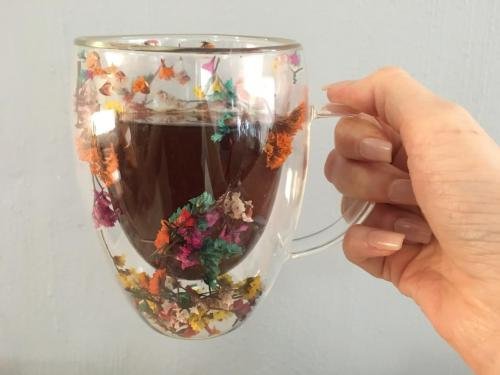 🌼Floral Fusion: Bicchieri Vetro Doppia Parete