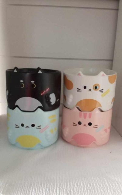 🎁 Perfect Cat Lover’s Gift: Stackable Mugs for Home & Office 🐈☕