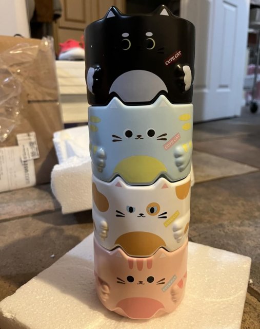 🎁 Perfect Cat Lover’s Gift: Stackable Mugs for Home & Office 🐈☕
