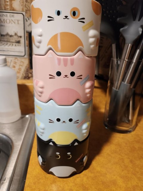🎁 Perfect Cat Lover’s Gift: Stackable Mugs for Home & Office 🐈☕