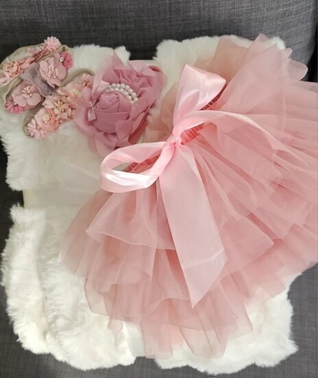 Jupe Tutu Rose + Bandeau Fleur – Accessoire Ballet & Smash Cake™