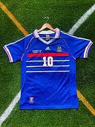 France 1998 Home Zidane #10 Retro World Cup Champions Soccer