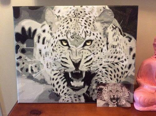 ArtVibe™ DIY Painting By Numbers - Snow Leopard (16"x20" / 40x50cm)