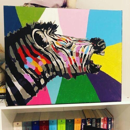 ArtVibe™ Malen nach Zahlen zum Selbermachen – Cooles Zebra (16"x20" / 40x50cm)
