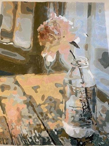 Bring a Touch of Delicate Beauty to Your Home with ArtVibe™ DIY Painting By Numbers - Flower In A Bottle (16"x20" / 40x50cm), a Relaxing and Intricate Art Experience