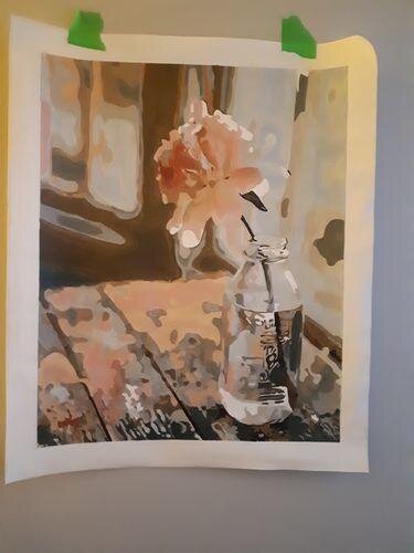 Bring a Touch of Delicate Beauty to Your Home with ArtVibe™ DIY Painting By Numbers - Flower In A Bottle (16"x20" / 40x50cm), a Relaxing and Intricate Art Experience