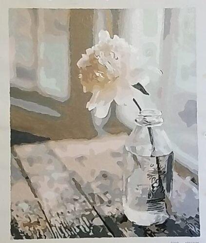 Bring a Touch of Delicate Beauty to Your Home with ArtVibe™ DIY Painting By Numbers - Flower In A Bottle (16"x20" / 40x50cm), a Relaxing and Intricate Art Experience