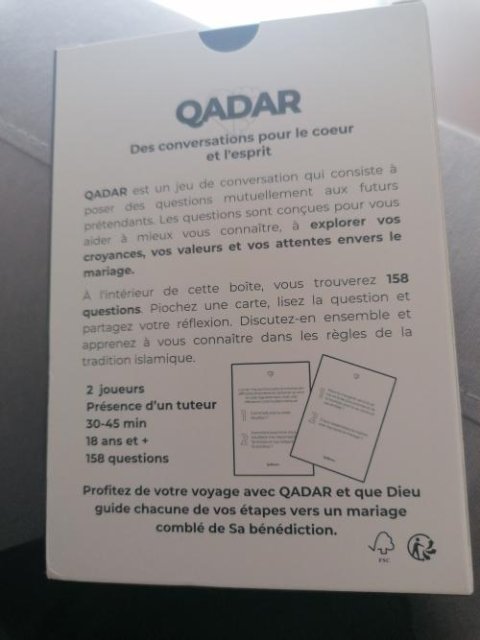 Cartes Qadar : Edition Mouqabala (pré-mariage)