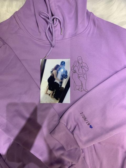 50% OFF🔥PERSONALIZED PHOTO LINE DRAWING HOODIE💕SWEATSHIRT