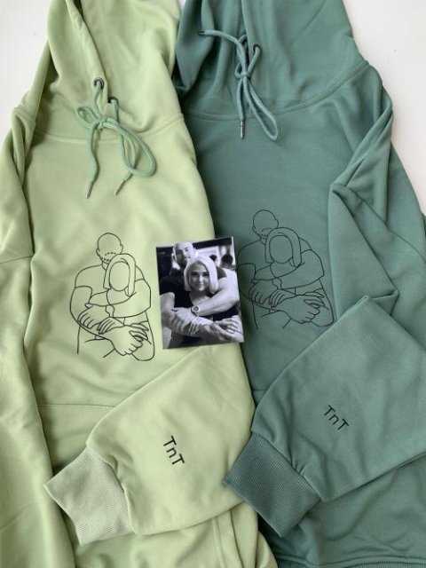 50% OFF🔥PERSONALIZED PHOTO LINE DRAWING HOODIE💕SWEATSHIRT