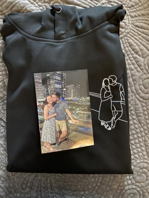 50% OFF🔥PERSONALIZED PHOTO LINE DRAWING HOODIE💕SWEATSHIRT