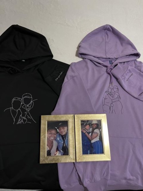 50% OFF🔥PERSONALIZED PHOTO LINE DRAWING HOODIE💕SWEATSHIRT