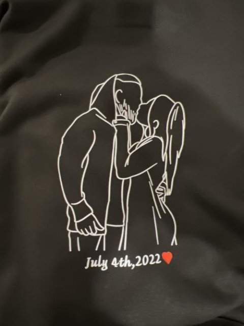 50% OFF🔥PERSONALIZED PHOTO LINE DRAWING HOODIE💕SWEATSHIRT