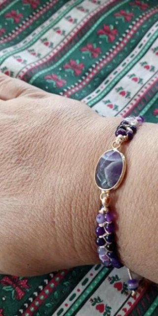 Pulsera Cuentas Amatista Morada