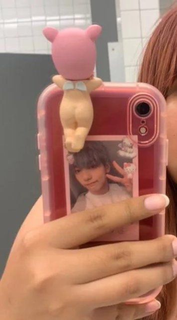 Kawaii Jelly iPhone Case with Love Heart Holder