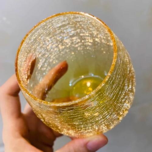 Hirota Glass Crackle Pattern Whisky Glass