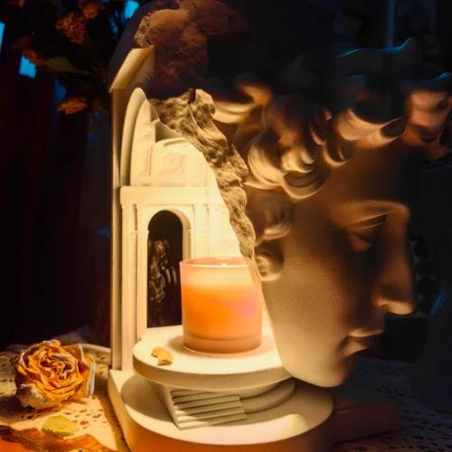 Deisoukoku Giuliano Sculpture Concrete Candle Warmer Lamp