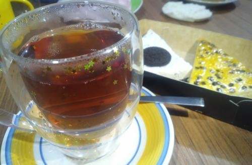 Tazas de Vidrio para Té o Café Diseño Estrellas Doradas