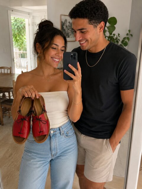 Diana Delacruz con las sandalias